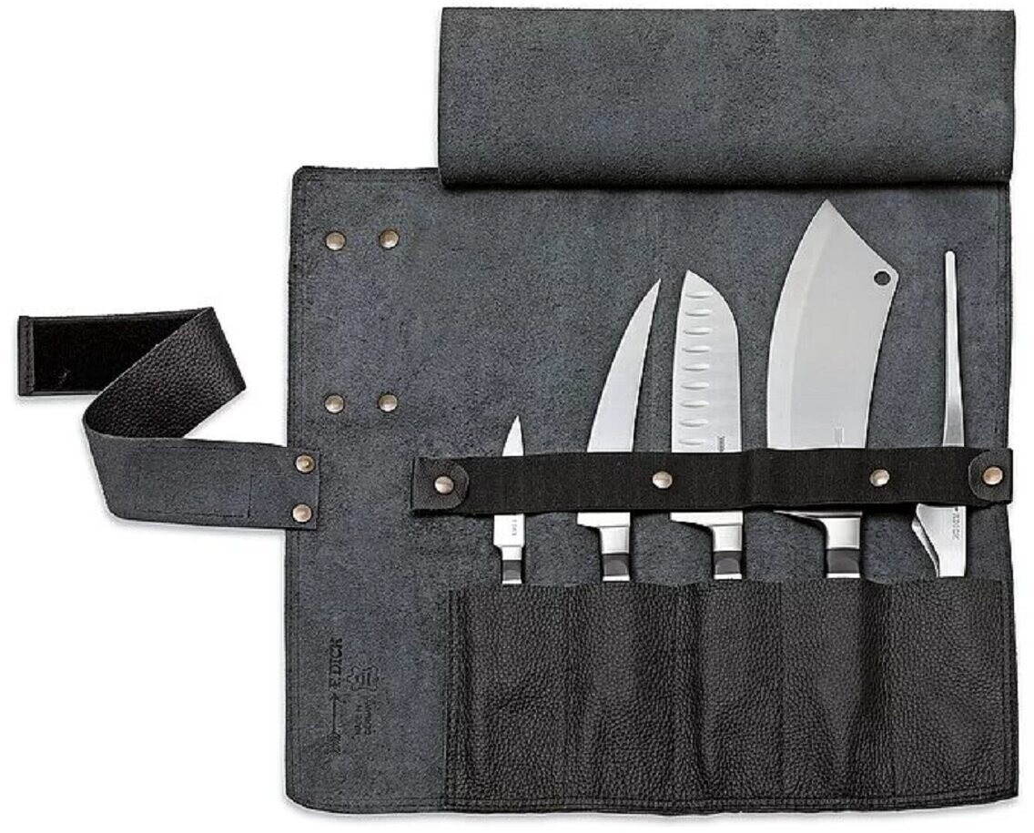 Friedr.Dick Leather Rolling Bag 1905 5 pcs. Black