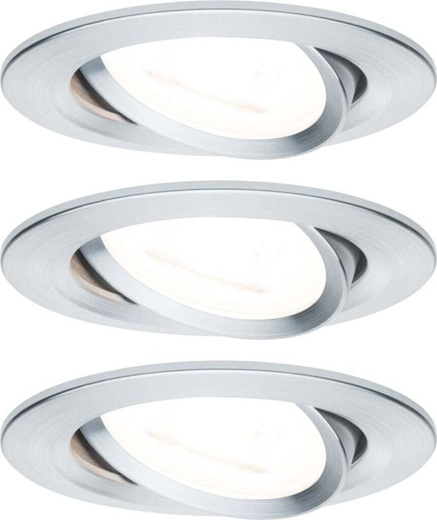 Paulmann 93433 Recessed light set Nova round pivoting LED 3x6.5W 2700K GU10 aluminum