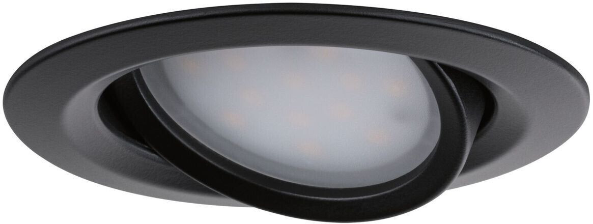 Paulmann 92459 LED recessed light Nova Plus Coin single light swiveling IP65 round 93mm 30° Coin 6W 470lm 230V dimmable 2700K black matt