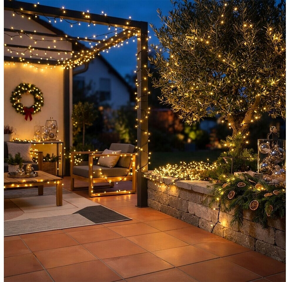 Spetebo Led Weihnachts Lichterkette warm weiß - 20 m / 200 Led - Garten Deko Beleuchtung mit Netzstecker Strom betrieben für den Außenbereich ab 18,95 € (Oktober 2026)