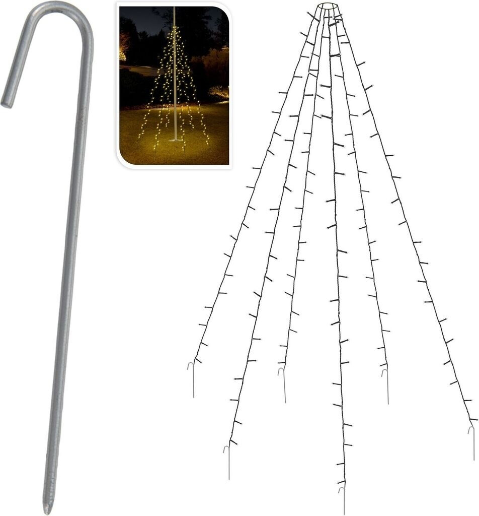 Spetebo Fairy lights for flagpoles or flagpole - 10 strands of 8 meters each with 360 LEDs in warm white - delivery includes pegs and IP44 power supply