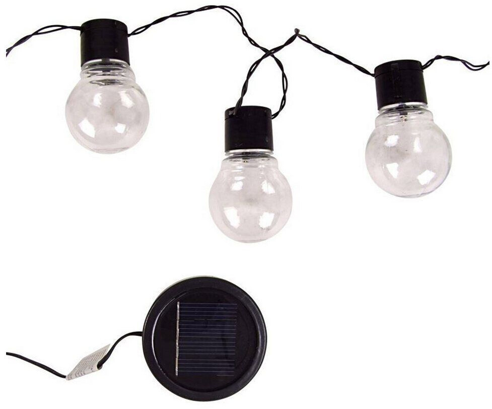 Spetebo Lichterkette Glühbirne Solar 10 Led warmweiß Außen