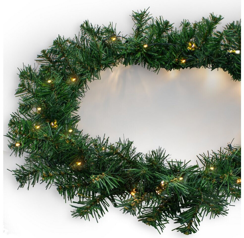 RELAX4LIFE Weihnachtsgirlande 270cm Mit 100 LED - Tannengirlande Mit Zapfen & Beeren