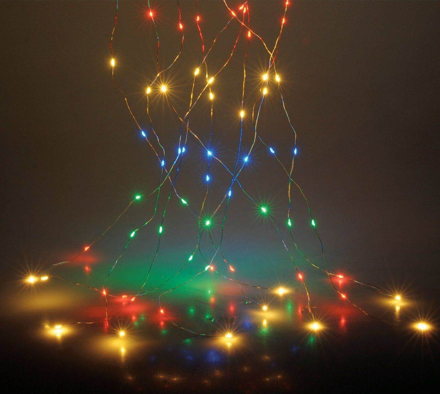 Spetebo Draht Lichterkette multicolor bunt / 300 Led Deko