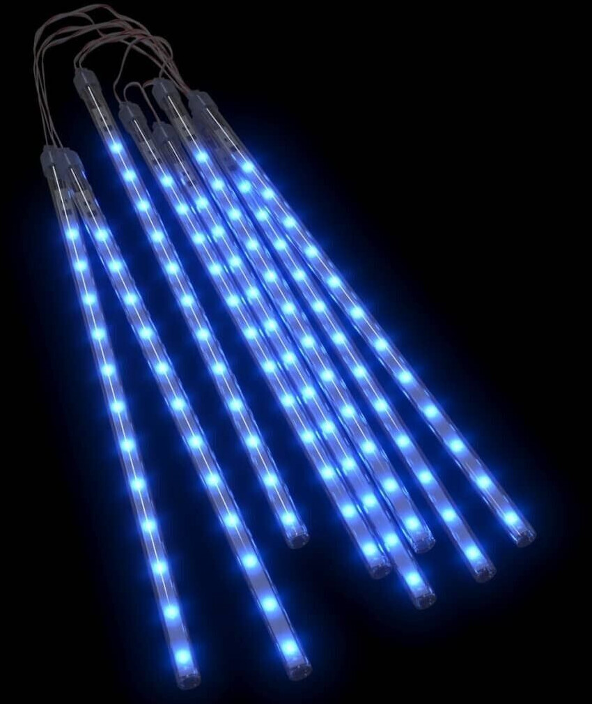 vidaXL Led meteor lights 8 pieces 30 cm blue 192 LEDs