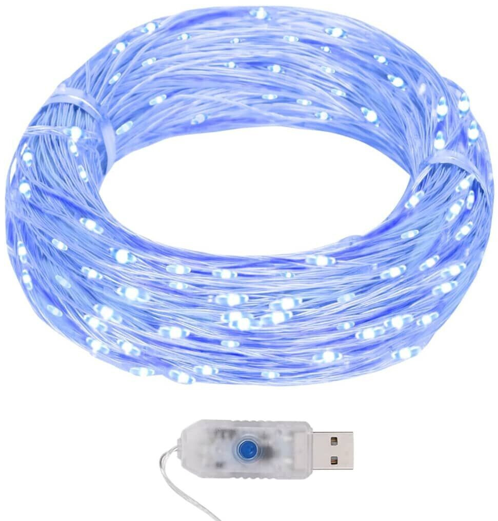 vidaXL Led light wire 40 m 400 LEDs blue 8 functions