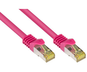 Good Connections RJ45 Patchkabel Cat.7 Rastnasenschutz (RNS) S/FTP PiMF halogenfrei 600MHz OFC magenta 1m (8070R-010M)