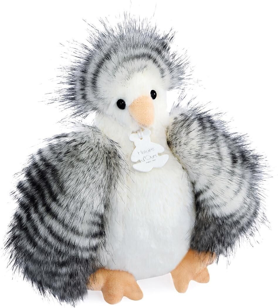 Histoire d'Ours Peluche Poulette blanche et grise 20 cm