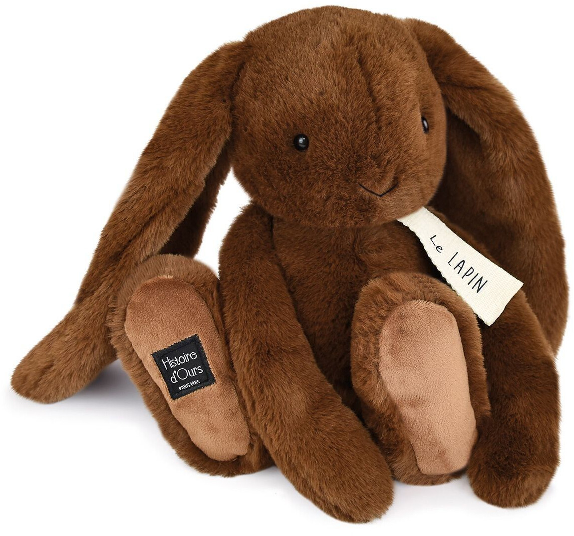 Histoire d'Ours Peluche lapin marron fonçé café 32 cm