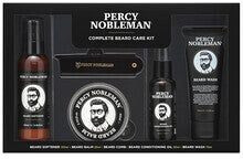 Percy Nobleman Complete Beard Care Kit containing a beard softener scented beard oil beard balm beard wash and folding acetate comb