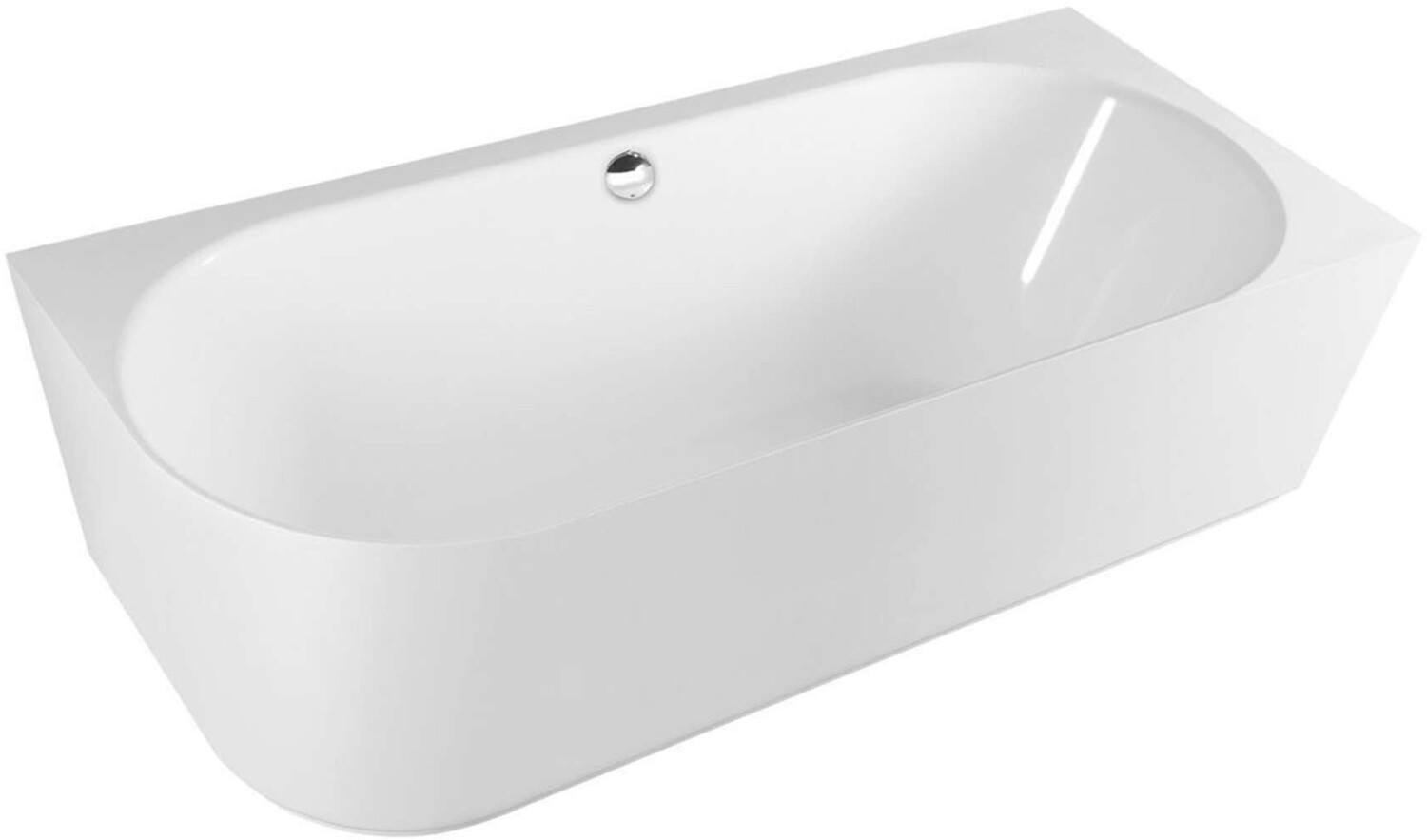 polysan Sussi R asymmetric bath 160 x 70 cm cast marble right white (90191R)