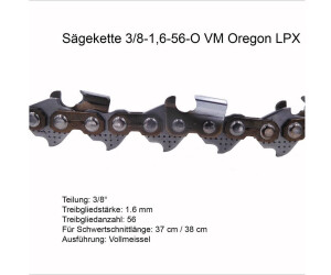 Oregon 75LPX Sägekette 3/8' 1,6 mm 56 TG