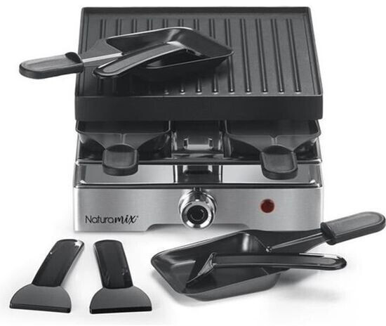 Naturamix Raclette 4 personnes 750 W noir inox