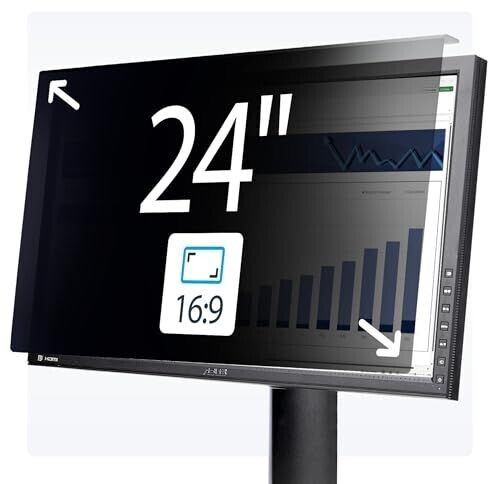 StarTech 24-inch 16:9 Computer Monitor Privacy Screen Hanging Acrylic Filter Monitor Screen Protector +/- 30 Deg.