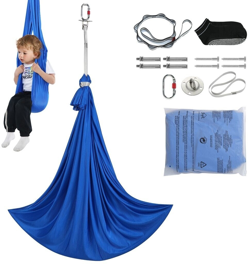 VEVOR Hamac de Yoga Aérien 2x1,6 m bleu