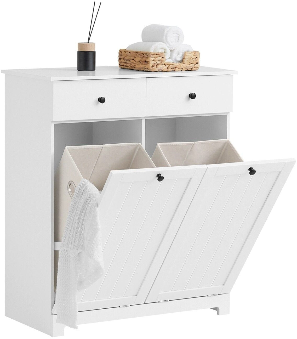 SoBuy Linen cupboard 78x90x38cm white (BZR33)