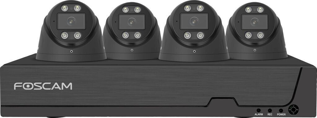 Foscam Kit de Caméra de surveillance LAN IP 8 canaux avec 4 Caméra 3840 x 2160 Pixels (FNA108E-T4-2T noir)