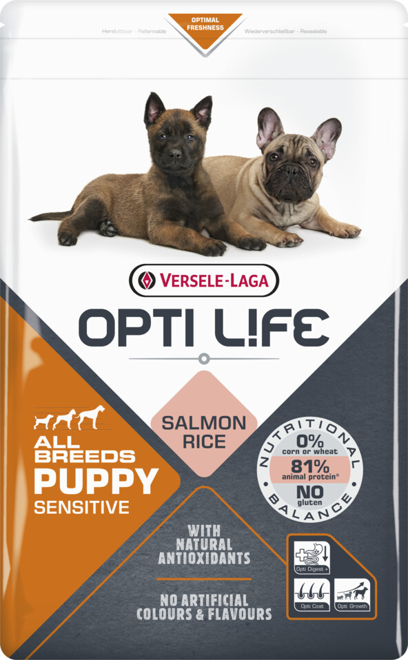 Versele-Laga Opti Life Puppy Sensitive croquettes pour chien saumon/riz