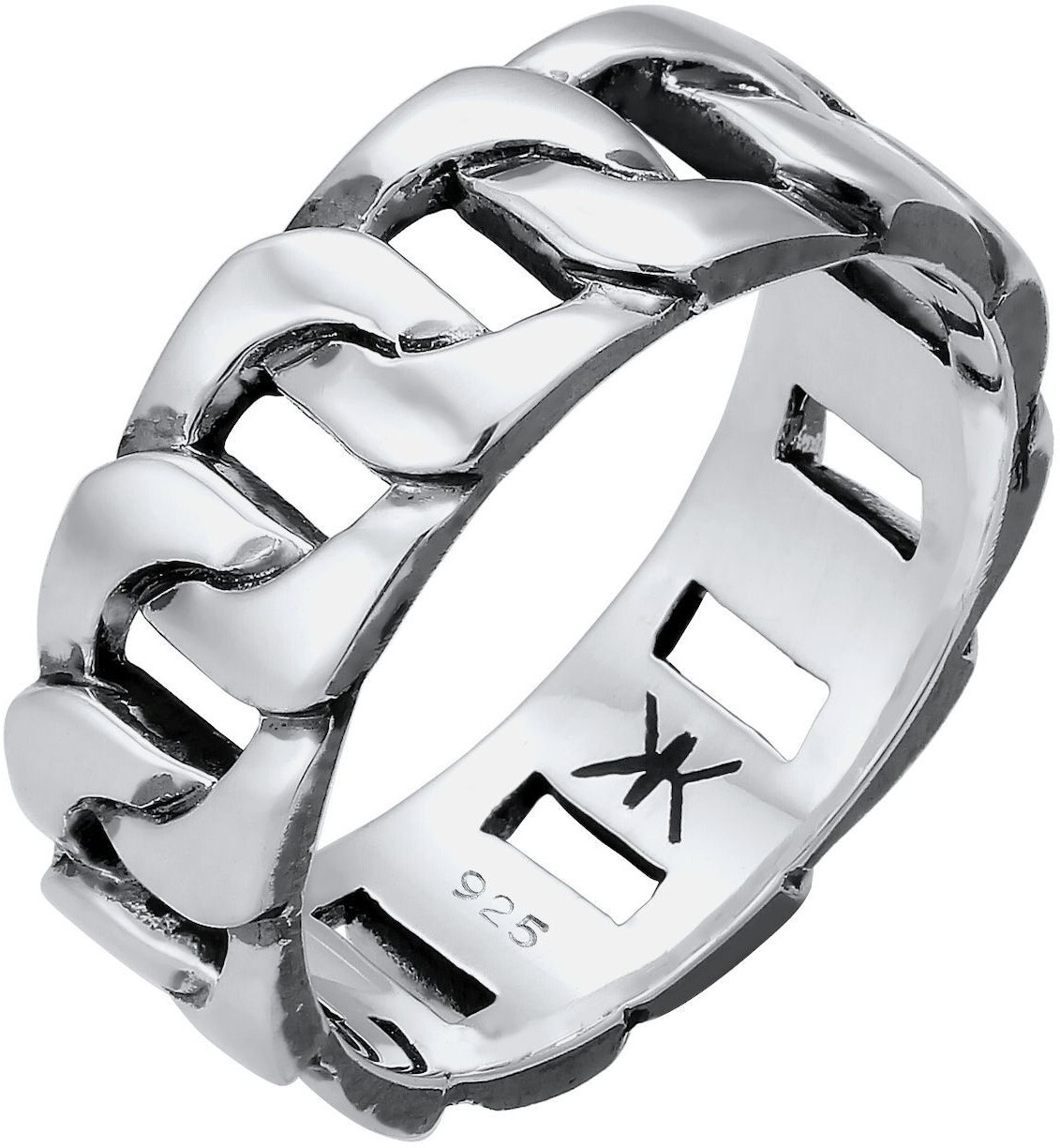 Kuzzoi Band Ring Chunky Chain silver