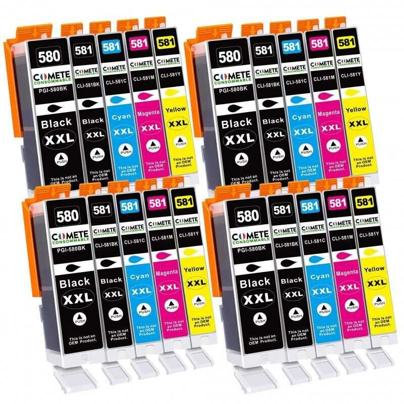 Comete Consommable Ink for Canon PGI-580XXL / CLI-581XXL 20 Pack