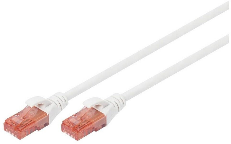 Digitus Professional Patch-Kabel RJ-45 (M) bis RJ-45 (M) 2,0m UTP Cat 6e halogenfrei geformt ohne Haken weiß (DK-1617-020/WH)