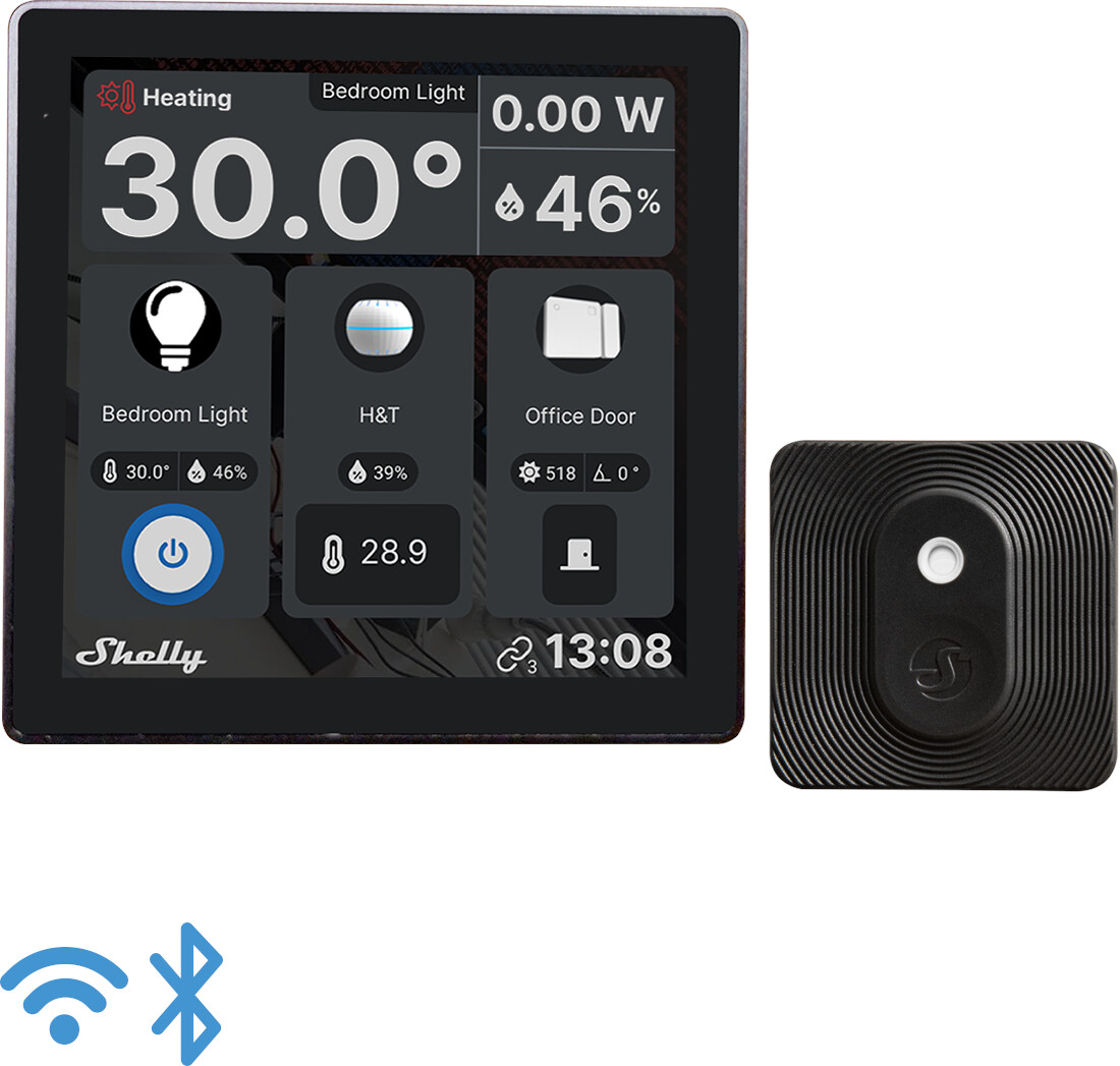 Shelly Android Wall Display Black + Blu H&T Black