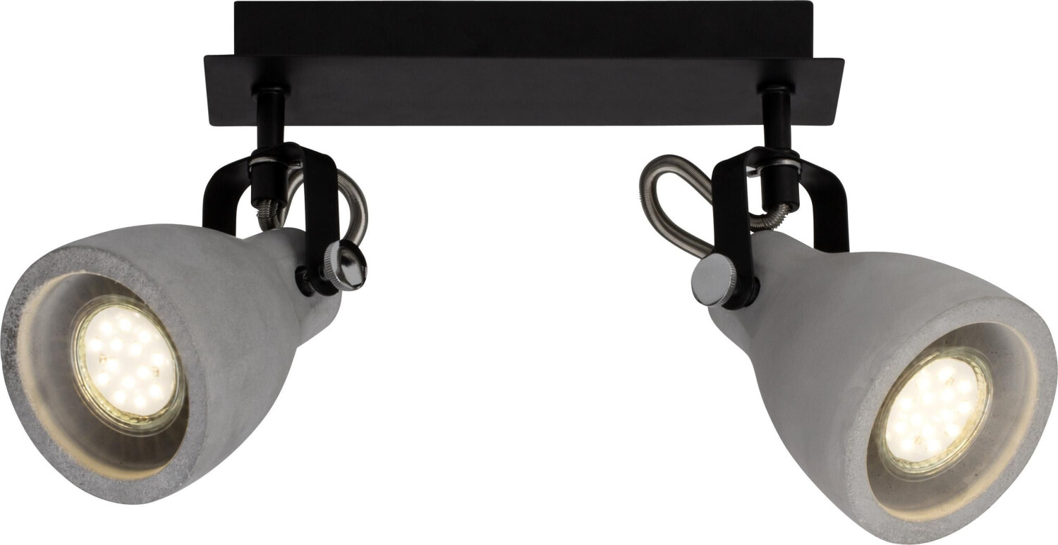 Brilliant Lamp Thanos spot bar 2-bulb black matt/cement gray 2x PAR51, GU10, 20W (2264)