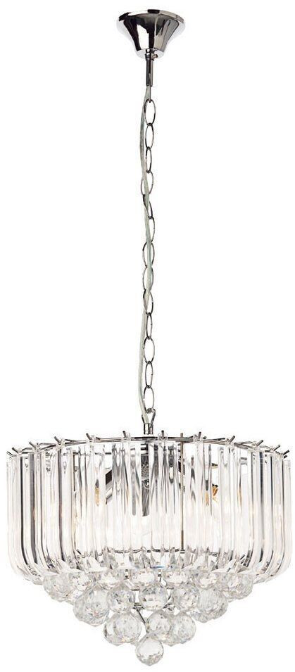 Globo Hanging lamp, crystals, 4-bulb, clear, chrome-plated, D 35 cm (16541)