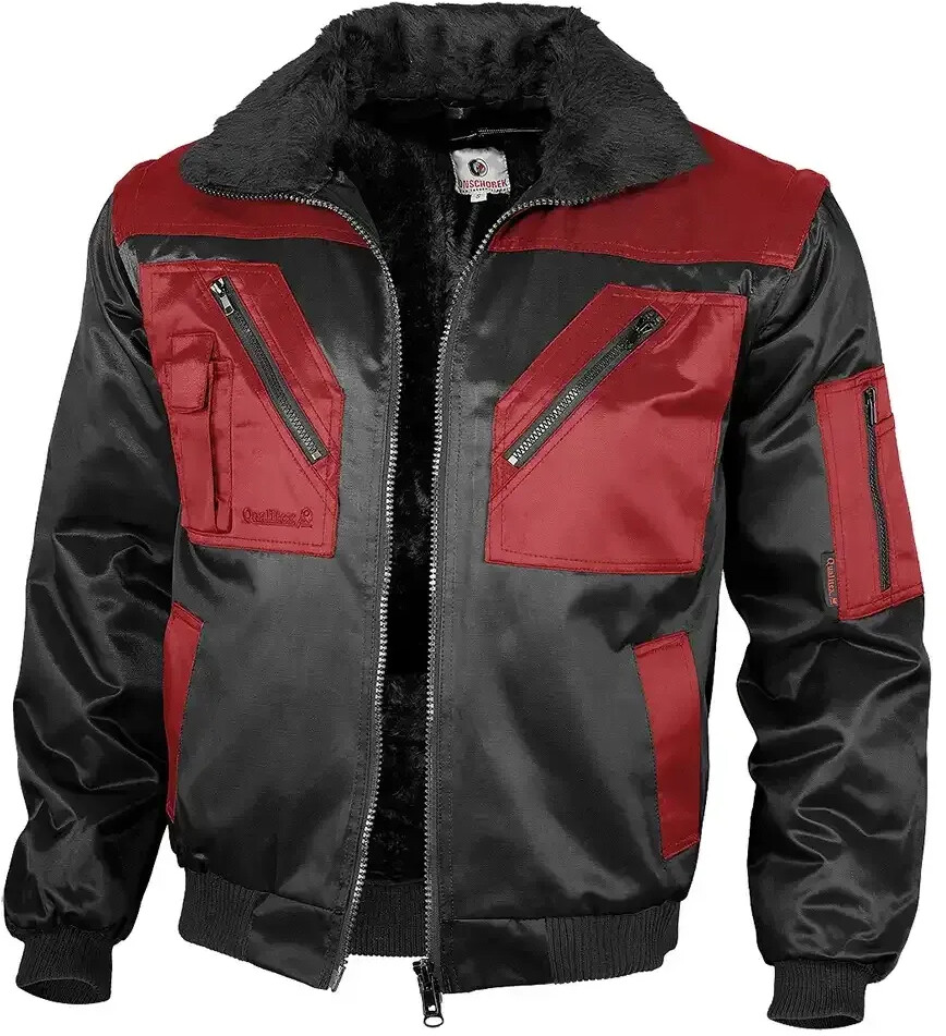 Qualitex Workwear Pilotjacket 4in1ehrfarbig black/red