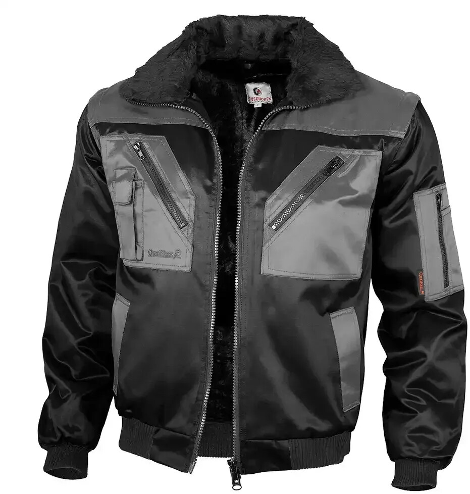 Qualitex Workwear Pilotjacket 4in1ehrfarbig black/grey