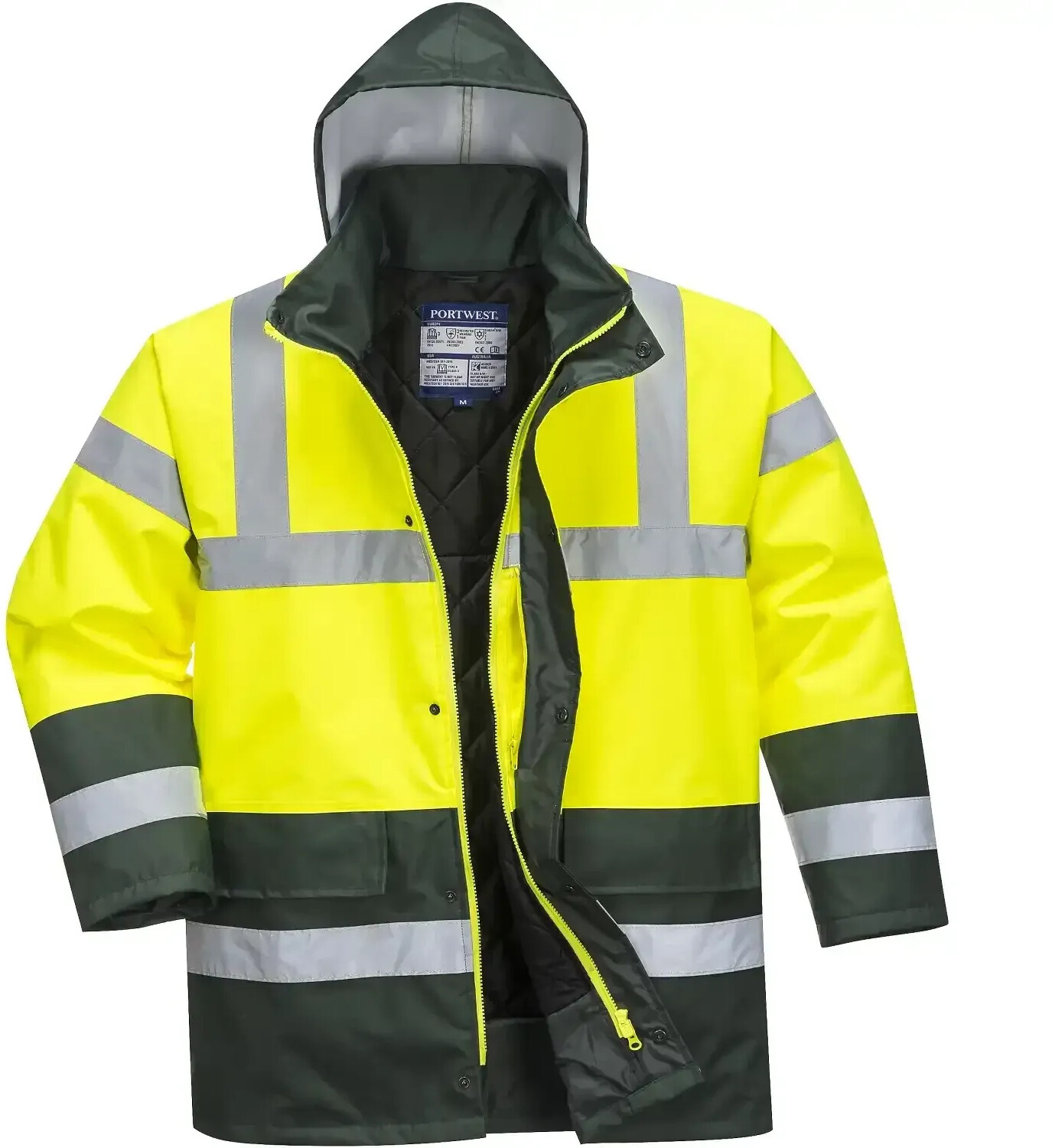 Portwest Warning protection Winterjacket S466 Kontrast Traffic yellow/green