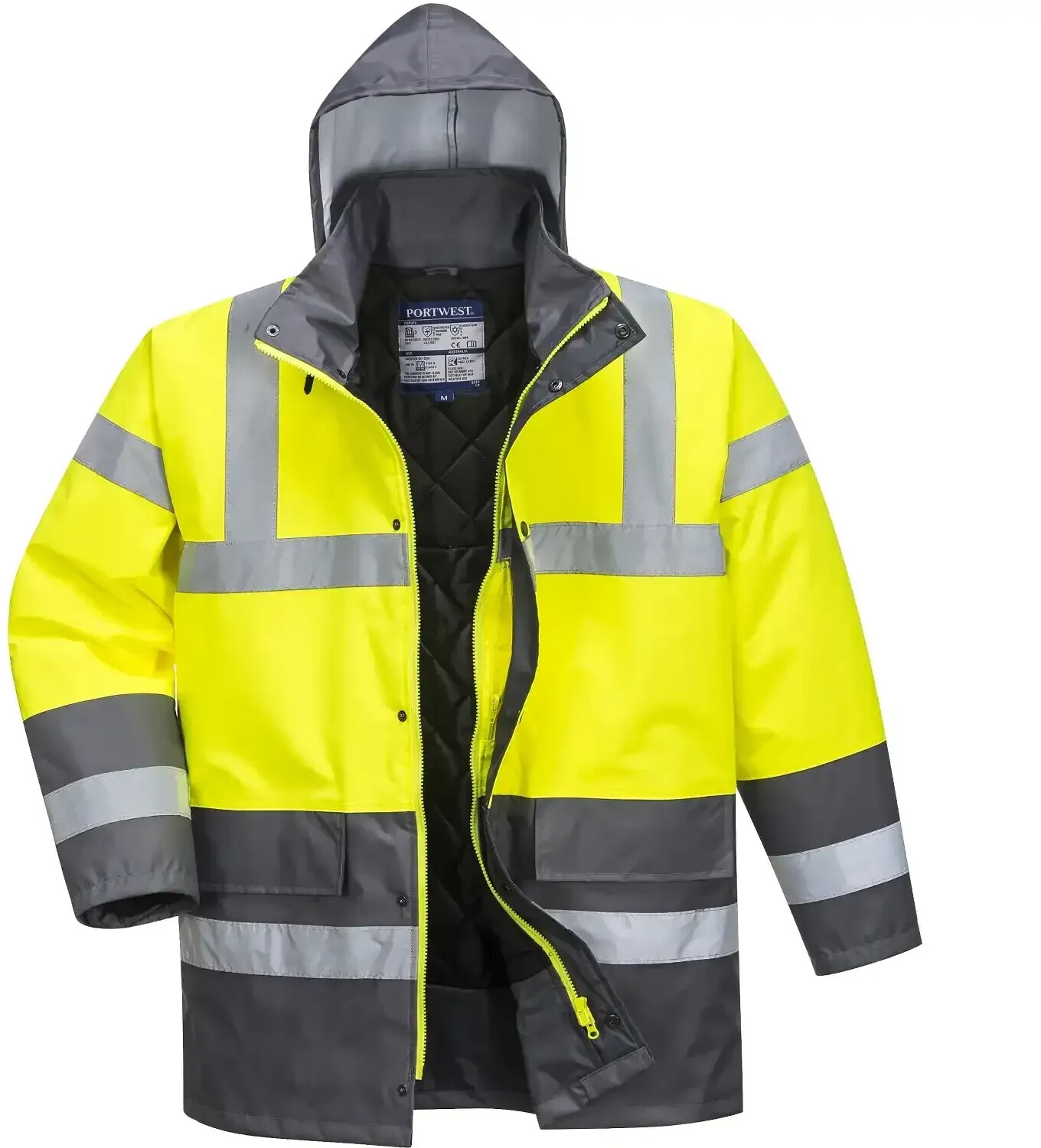 Portwest Warning protection Winterjacket S466 Kontrast Traffic yellow/grey