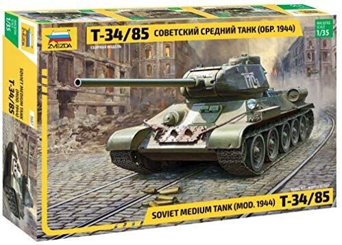 Zvezda 500783687 - 1:35 T-34/85 Soviet réservoir Moyen modélisme kit modélisme Loisirs Bricolage kit de Construction en Plastique
