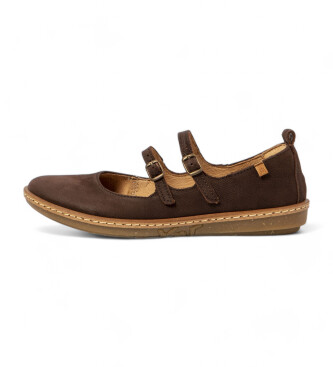 El Naturalista Ballerina pumps made of brown leather N5348