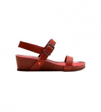 Art Leather Sandals I Imagine red Height 5cm Wedge