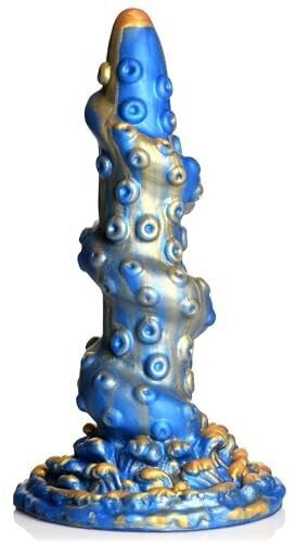 XR Brands CREATURE COCKS Lord Kraken Tentacled Silicone Dildo for Men Women & Couples. Made with Premium Silicone and Strong Suction Base. 1 Piece Blue.