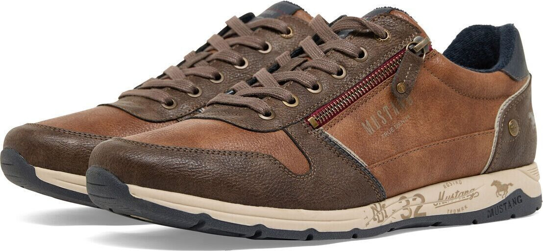 MUSTANG Lace-up shoe with zipper chestnut