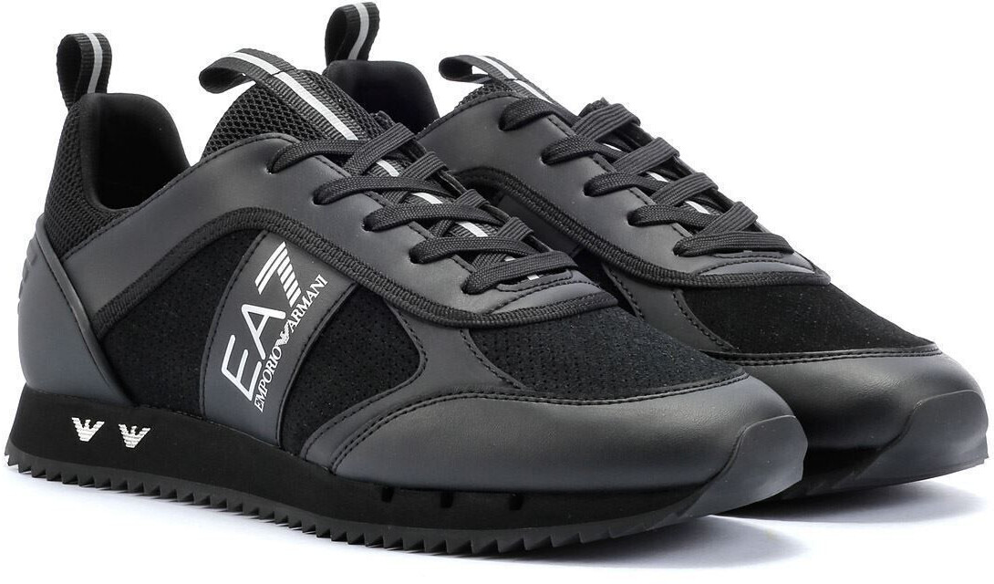 Emporio Armani B W Suede Men's Triple Black Sneaker