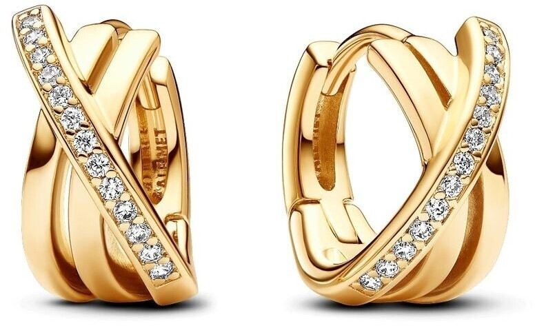 Pandora Crossed Pavé Hoop Earrings