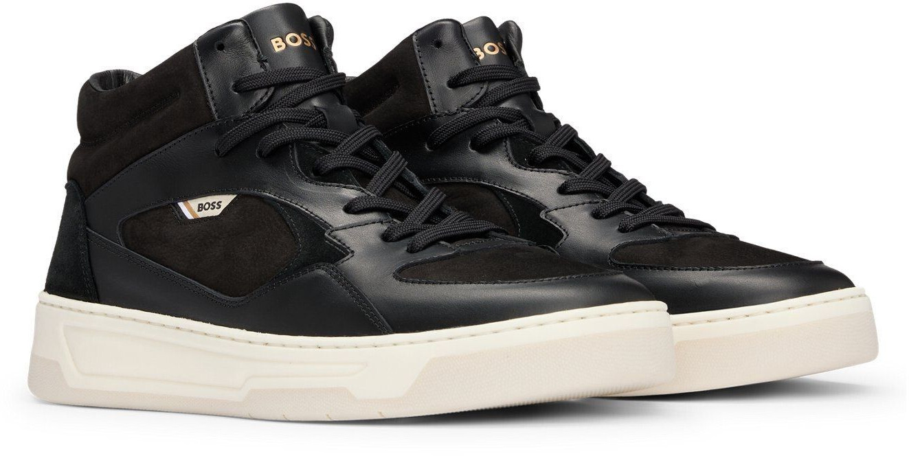 Hugo Boss Hightop Sneakers leather mix Baltimore Hito numx 50529517 black