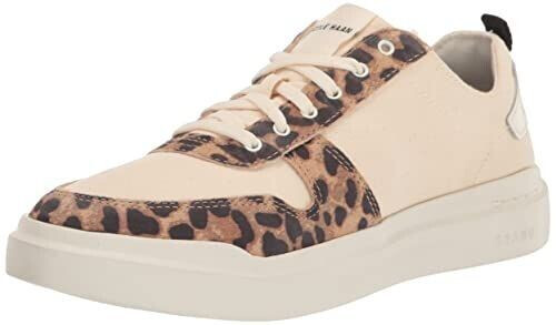 Cole Haan Grandprø Rally Canvas Court Trainer Sneaker Leopard Print Ivory