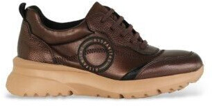 Hispanitas HI233034 brown leather sneakers with side logo