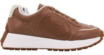 LIU Jo BF4085PX136S3446 brown leather sneakers with embroidered logo
