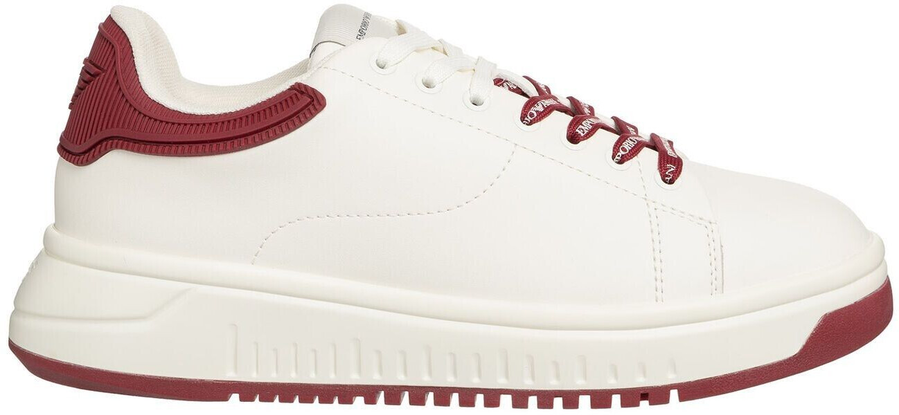 Emporio Armani Sneaker Women X3X024XN001U167 off white burgundy Leather Logo