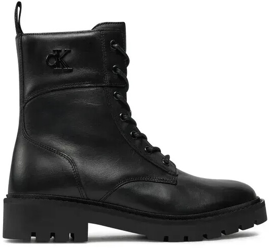 Calvin Klein Lace-up Combat Mid Zip Lth Calf YW0YW01550 black