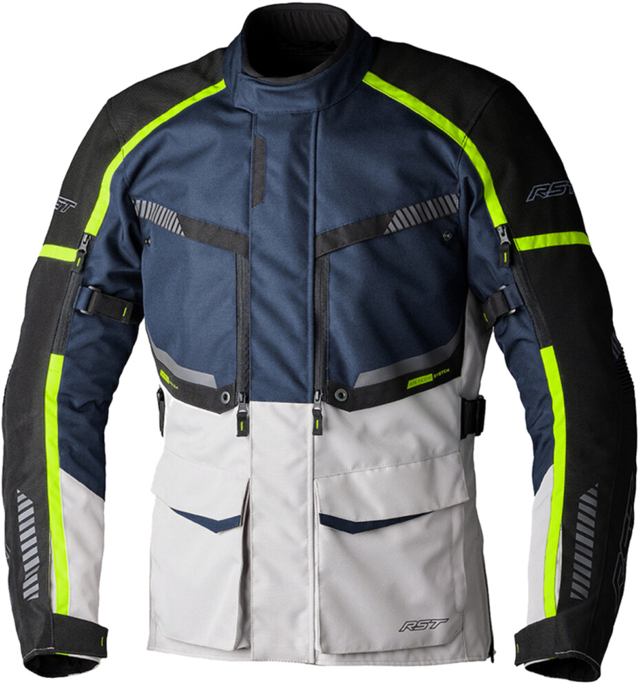 RST Maverick Evo Ce Jacket light grey/dark blue/black/neon yellow
