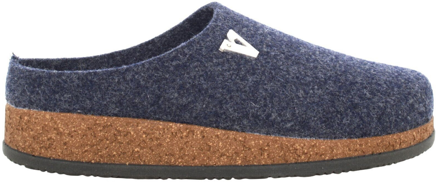 Valleverde Wool Cotta blue slippers 3 cm heel rubber sole