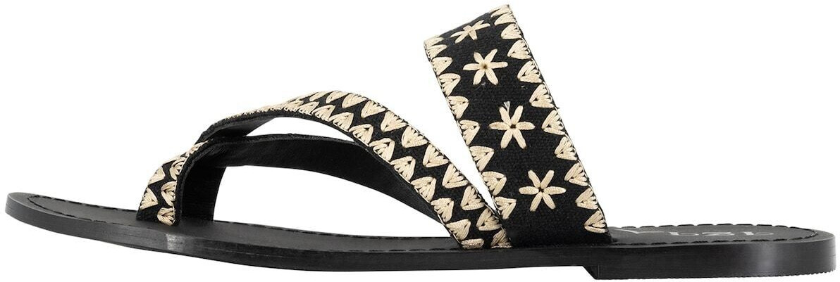 IZIA Women's Flip Flops cream black