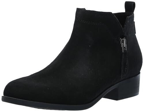 TOMS Shoes Dahlie Bootie Heritage Suede-Canvas black
