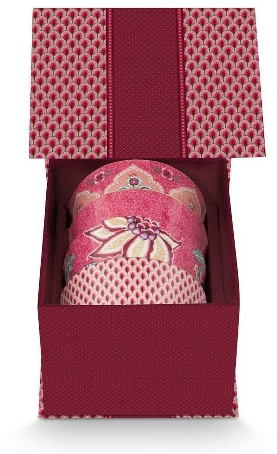 PiP Studio STUDIO Flower Festival Oriental gift set bowls dark pink 12cm
